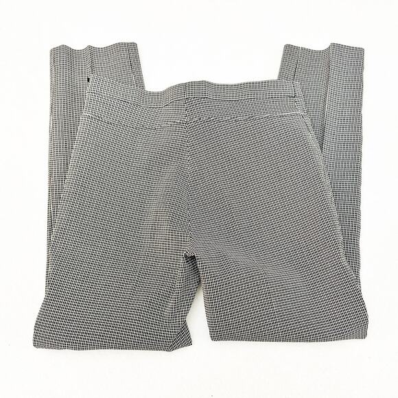 Akris Punto Blurred Glencheck Plaid Cotton Stretch Straight-Leg Pants Size 6 - Picture 5 of 8